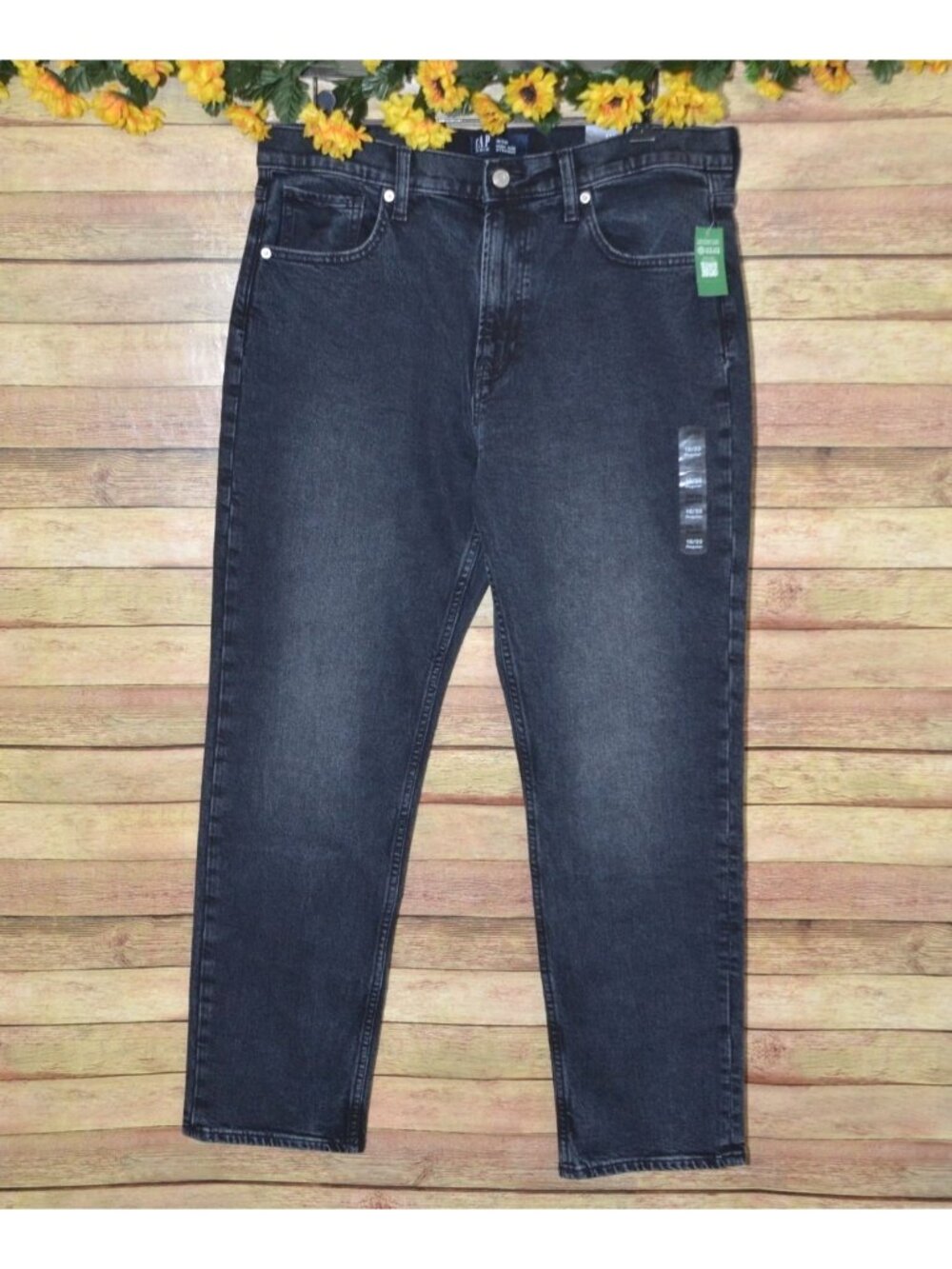 NWT Gap Denim High Rise Straight Stretch Dark Wash Jeans Size 16 33R